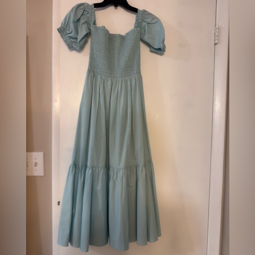 INTERMIX Pastel Blue Smocked Dress